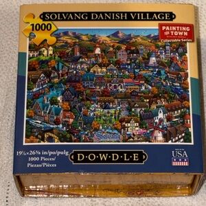 NIB Dowdle Solvang Danish Village 1000 pcs Folk Art Jigsaw Puzzle NEW Sealed